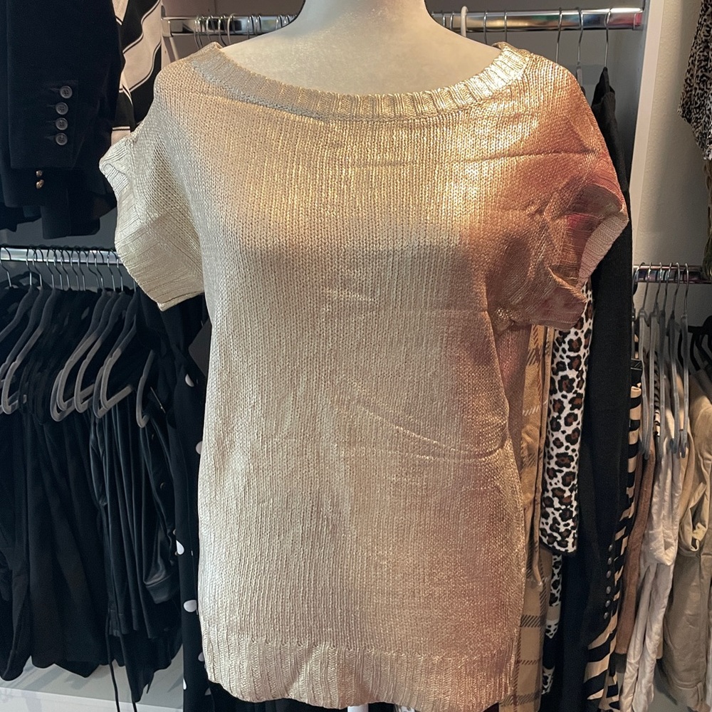 NWT- Gold Metallic Sweater
